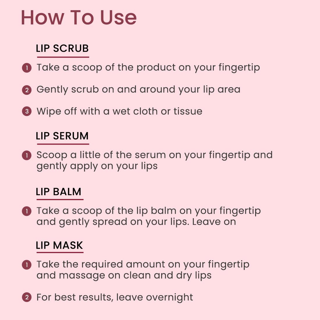 Earth Rhythm Lip Care Kit pack of 4 | Gift Set For Men & Women With Lip Scrub, Lip Serum, Lip Balm & Lip Mask | Exfoliate, Hydrate, Nourish, Moisturize - 4 Gm (Each)