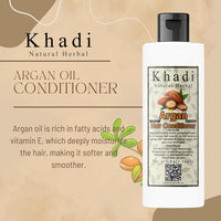 Khadi Natural Herbal Argan Conditioner For Dry & Frizzy Hair With Argan Oil Extract Make Hair Stronger And Silkier | Parben And Sls Free Argan Conditioner 200 Ml Pack For Women And Men, 1 Count