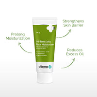 The Derma Co Oil-Free Daily Face Moisturizer | With Hyaluronic Acid, Ceramides & Multivitamins | For Non-Greasy & Hydrated Skin | Prolonged Moisturization | Strengthens Skin Barrier | 100 g
