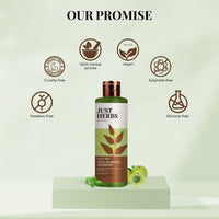 Just Herbs 8 In 1 Root Nourishing Amla Neem Hair Fall Control Shampoo For Men & Women - Suitable For Oily Hair Scalp, Sulphate & Paraben Free 200 Ml