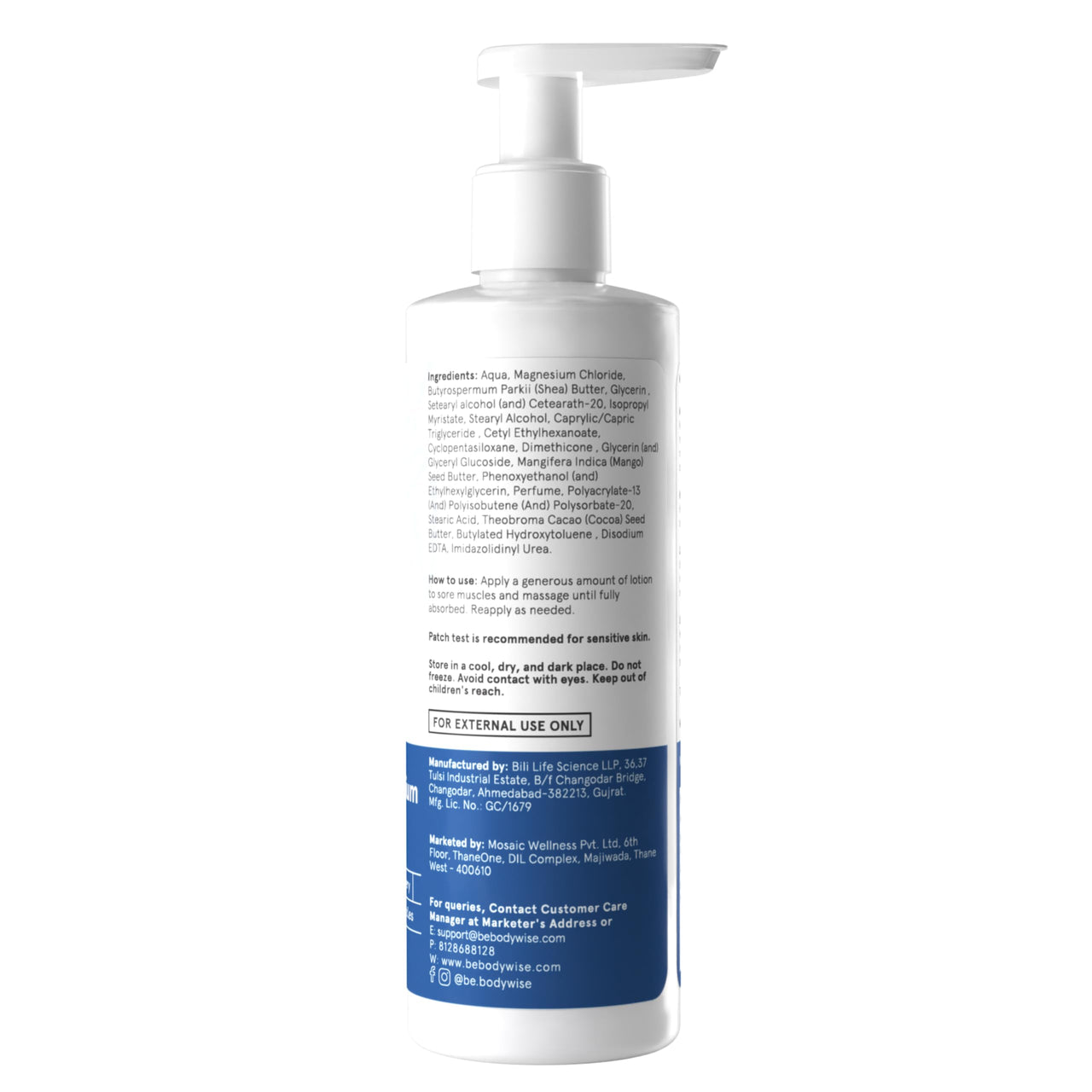 Be Bodywise 10% Magnesium Sleep Body Lotion 200ml | For Muscle Recovery & Relaxation | Infused with Shea Butter & Lavender | Mildly Scented, Lightweight & Non-Greasy Formula