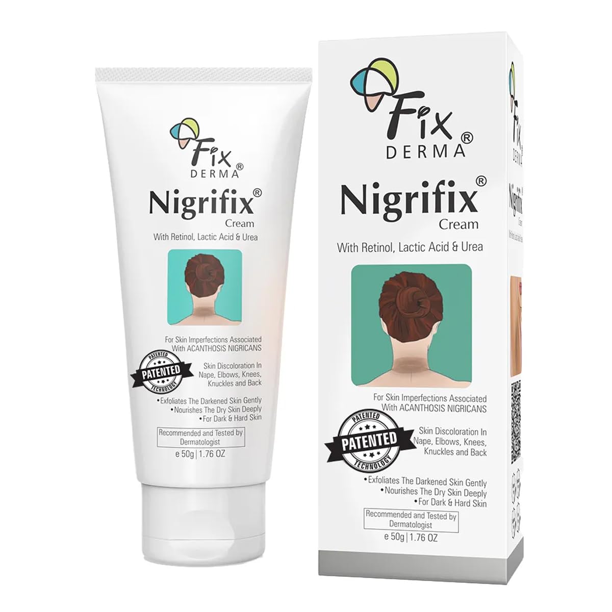 Nigrifix Cream For Dark Body Parts like Neck, Ankles, Knuckles, Armpits and Elbows - 50g