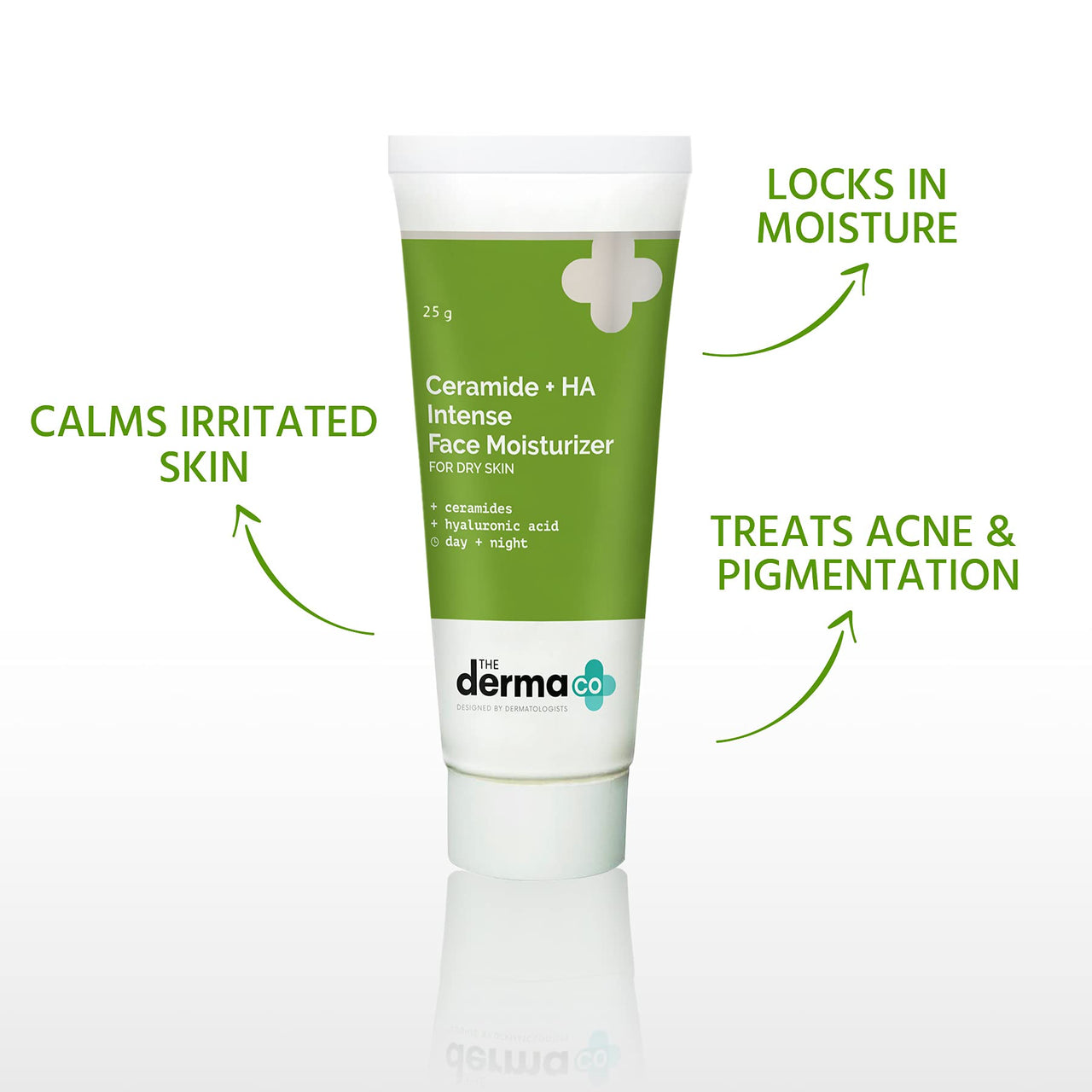 The Derma Co Kojic Acid + Glutathione Daily Syndet Brightening Soap With Kojic Acid & The Derma Co Ceramide + Ha Intense Face Moisturizer, Dry Skin Moisturiser - 25 Gm