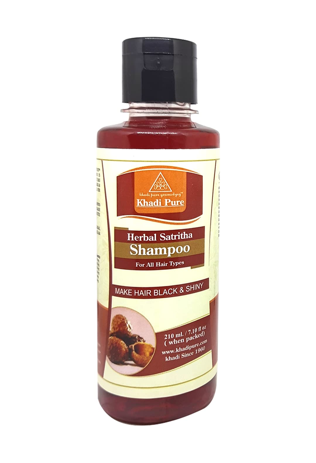 Khadi Pure Satritha Shampoo/Hair Cleanser, 210 ml,Black