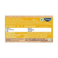 Tetley Ginger Zing Flavoured Chai Black Tea 50 Tea Bags,100 Grams