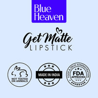 Blue Heaven Get Matte Lipstick | Soft Matte Finish and Lightweight Formula | Intense Pigment | Long-Lasting Lipsticks For Women | 402 | 4GM