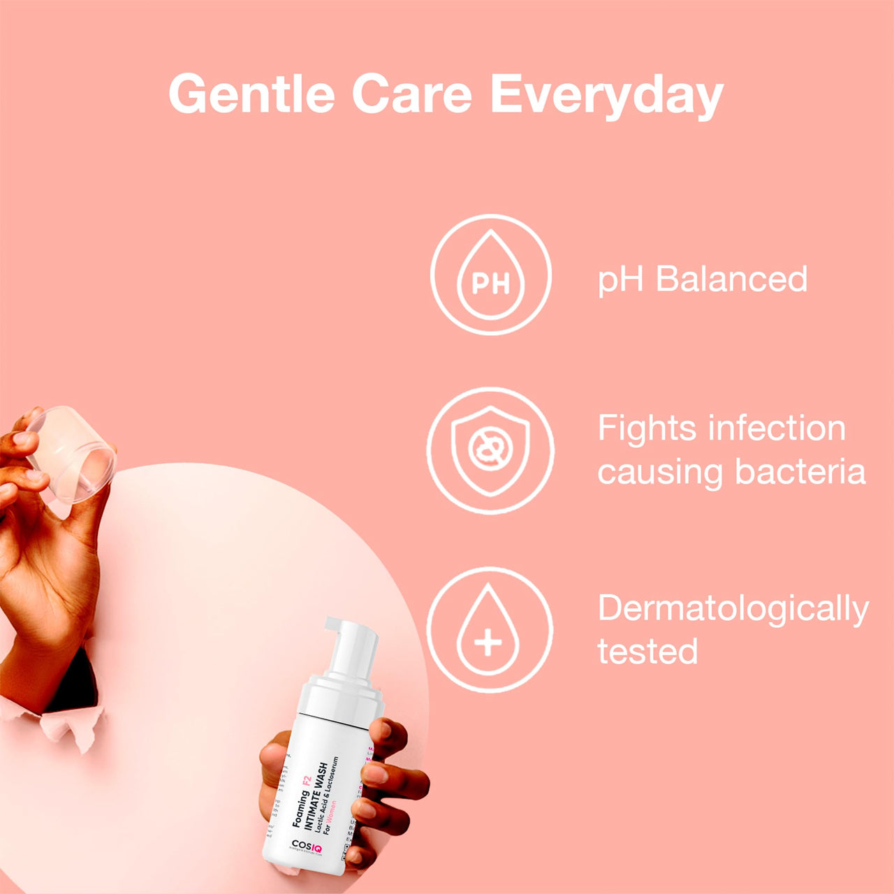 Cos-IQ Stretch Marks Removal Roll-On Serum for All Skin Types 40ml + F1 Brightening Intimate Wash for Women 100ml