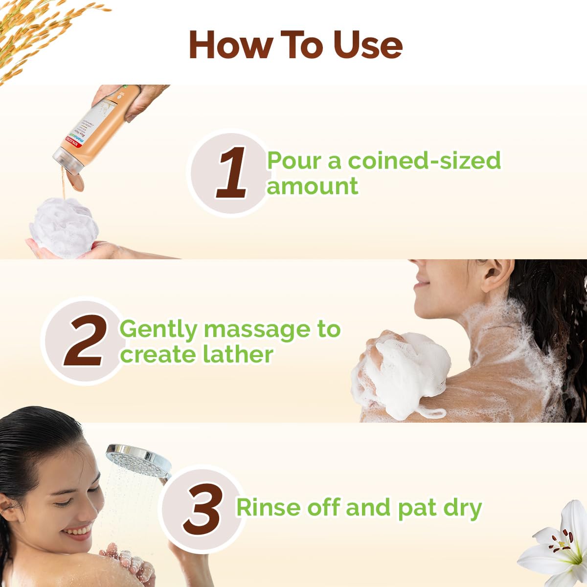 Mamaearth Rice Water Moisturizing Body Wash with Rice Water & Hydrating Lily Scent for Dewy Glass Skin - 275 ml | Intensely Moisturizes |Long Lasting Fragrance |Deeply Cleanses |Gentle |All Skin Types