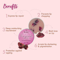 Nat Habit Lip Balm Fresh Infused Pomegranate Rose Lip Butter With Desi Ghee & Raw Honey For Lip Pigmentation, Lightening, Dark And Chapped Lips, 10gm