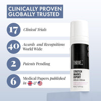 ThriveCo Stretch Marks Expert Serum Cream | For New (red) & Old (white) Stretch Marks Removal & Skin Hydration | Powered by Striover™, Rosehip Oil & Squalane | For Men & Women | 30ml