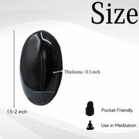 Black Agate Palm Stone - Pocket Massage Worry Stone for Natural Body Chakra Balancing, Reiki Healing and Crystal Grid Black Agate