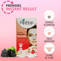 HipHop Skincare Cleansing Charcoal Nose Strips for Women - Blackhead Remover & Pore Cleanser (3 Strips)