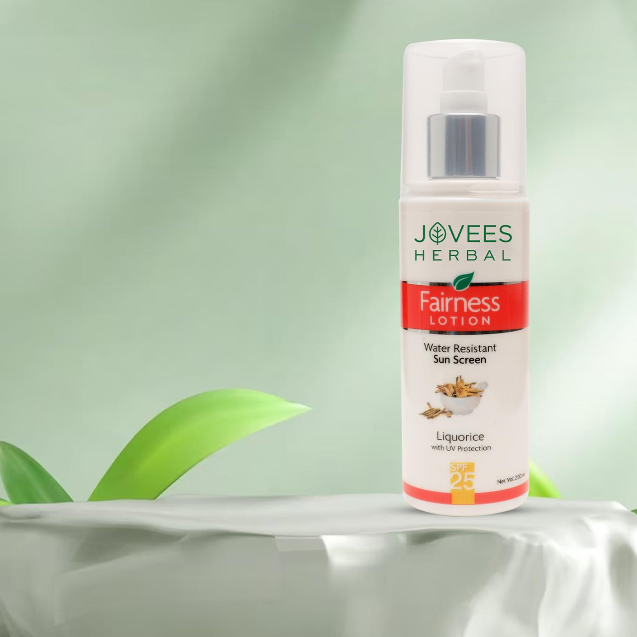 Jovees Herbal Sunscreen Fairness SPF 25 Lotion for Oily, Sensitive, Lightweight, Fast Absorbing, Uva And Uvb Filters, Prevents Tanning, No White Cast, Non-Greasy | Protect From Uneven Skin Tone 200ml