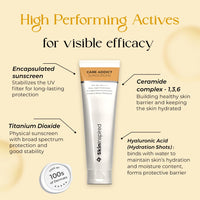 SkinInspired Care Addict Encapsulated Sunscreen SPF 50 For Dry Skin With Pa++++ | Broad Spectrum UV A, UV B & Blue Light Protection | Contains Ceramides & Hyaluronic Acid | No White Cast | For All Skin Type | 150G