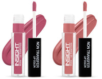 Insight Non Transfer Lip Color Matte, 4ml (LG40=27) & Non Transfer Lip Color, 4ml (25 Molten Pink)