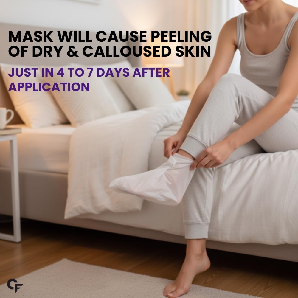 Carbamide Forte Peeling & Exfoliating Foot Peel off Mask for Dry & Calloused Feet | Foot peeling mask With 15% Glycolic Acid, 4% Lactic Acid & Aloe Vera | Helps Remove Dead Skin, Soften Cracked Heels & Calluses | 1 Pair (40g)