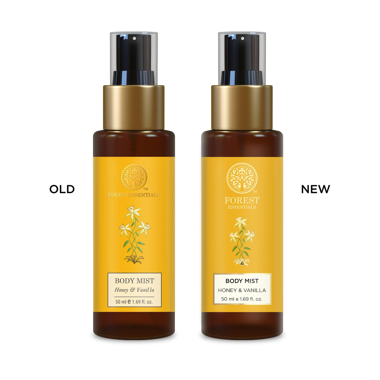 Forest Essentials Travel Size Body Mist Honey & Vanilla | Natural & Hydrating Body Spray For Men & Women | Luxury Floral and Oriental Fragrance | 50 ml