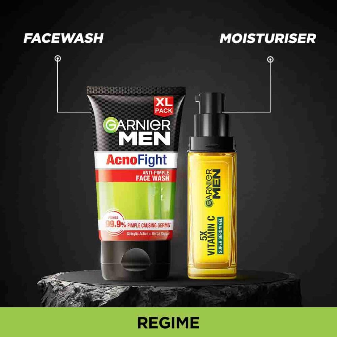 Garnier Men Acno Fight Anti Pimple Face Wash, Anti Pimple Face Wash with Salicylic Acid and Herba Repair, Suitable for all Skin Types, 100g