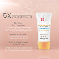O3+ Radiance Skincare Combo With Bridal Facial Kit Vitamin C Glowing Skin 136g & UVA UVB Ultra Light Sunscreen With SPF50 PA+++ 75g |All Skin Type
