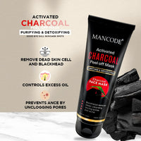 Mancode Activated Charcoal Peel Off Mask For Men, Charcoal Peel Off Mask For Women, Face Mask For Men, Charcoal Face Mask, Active Cooling Effect, Deep Skin Purifying Cleansing (100 ml)