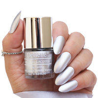 DeBelle Gel Nail Polish Chrome Silver (Metallic Silver Nail Paint)|Non UV - Gel Finish |Chip Resistant | Seaweed Enriched Formula| Long Lasting|Cruelty and Toxic Free| 8ml