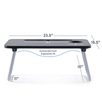 Nestl Lap Desk for Laptop - Foldable Laptop Desk for Bed and Couch, Portable and Lightweight Laptop Stand for Bed Breakfast, Working, Reading, and Writing, Black Lap Table, Large Laptop Tray