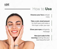 Love Earth Organic Under Eye Gel with Aloe Vera & Cucumber Extracts Reduces Dark Circles, Puffiness and Fine Lines 50gm