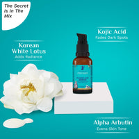 Pilgrim 2% Kojic Acid Serum for face (30 ml) with 1% Alpha Arbutin & Korean White Lotus For Acne & Darks spots| Anti-pigmentation Face Serum For Men & Women | For All Skin Types