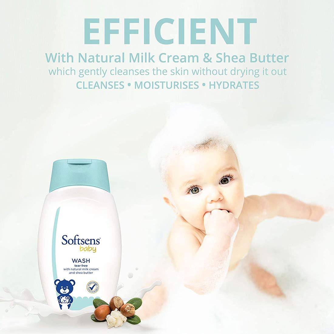 Sotftsens Baby TEAR FREE Baby Wash with natural milk cream & shea butter (200ml x Pack of 4)