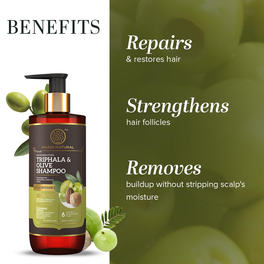 KHADI NATURAL PB TRIPHALA WITH OLIVE OIL SHAMPOO, 310 ml