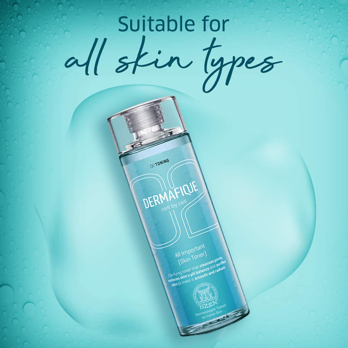 Dermafique All Important Skin Toner – 150ml, Toner for Oily Skin, Enriched with Hyaluronic Acid & Vitamin E, Face Toner for Cleansed Pores Leaving Skin Smooth and Radiant | Dermatologist Tested