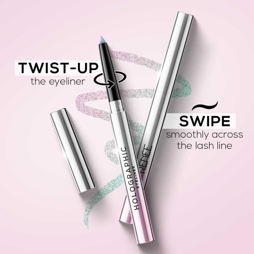 RENEE Holographic Eyeliner, Smudge-Proof & Long-Lasting, Easy Glide & Quick-Drying Formula with Monochrome Effect, Intense Color Pay-Off, Infused with Vitamin E, 04 Neptune