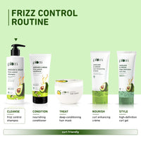 Plum Avocado & Argan Frizz Control Shampoo for curly, wavy, frizzy hair| With Argan Oil, Avocado Oil, Aloe Vera Extract | Reduces Frizz, Retains moisture, conditions strands (Pack of 2)