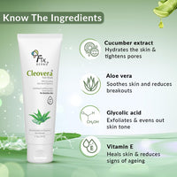 Fixderma Cleovera, Aloe Vera Face Wash with Vitamin E | Aloe Vera Gel for Face | Face Wash & Face Cleanser | Face Wash for Dry Skin (All Type Skin) | Face Wash for Women & Men - 75g