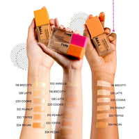 TYPE BEAUTY INC. Calm On Long Lasting Foundation with 12-Hr Wear | Soothing Oat & Amino Acids | Blendable Foundation For Makeup | Light Coverage for a Flawless Look | For Women - Cookie (220) | 20 ml
