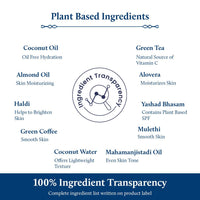 Blue Nectar Coconut Sunscreen SPF 50 Lotion | No White Cast, Plant Based Sunscreen with Vitamin C for Skin Brightening (18 Herbs, 50ml)