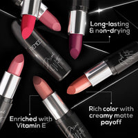 RENEE Prime Matte Lipstick - Hazelnut Nude, Lightweight & Long-Lasting Formula, Creamy Matte Finish, One Swipe Application, Non-Drying, Vitamin E Infused, 4.5Gm