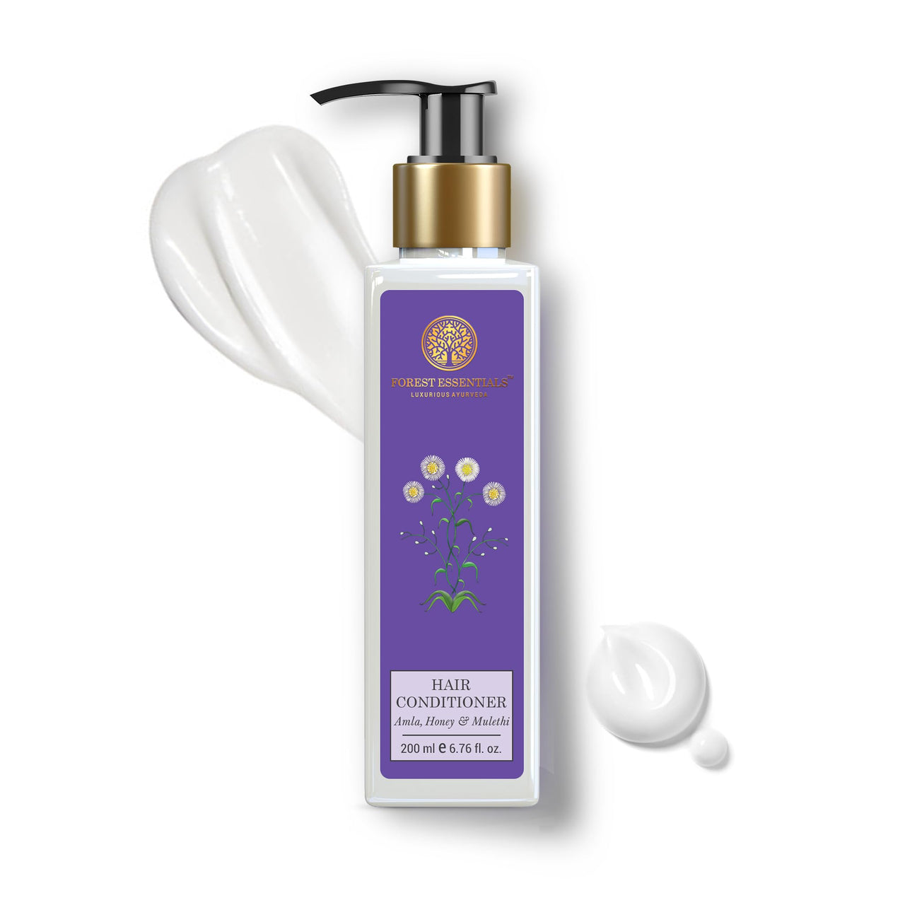 Forest Essentials Ayurvedic Natural Hair Conditioner With Raw Organic Honey,Bhringraj,Amla,Mulethi,Henna & Virgin Coconut Oil|For Smooth & Shiny Hair|For Women & Men|Sles & Paraben Free|200Ml,1 Count