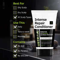 Ustraa Intense Repair Conditioner - 100 g - Set of 2 | Fiber Restoration Technology | Helps Protect & Restore Hair Bonds | with Black Rice, Quinoa Extracts & Keratin | No SLS, No Paraben