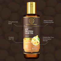 Khadi Natural Soy Protein Hair Oil: Nourishing Elixir for Stronger, Silky-Smooth Hair. Promotes Growth, Reduces Breakage, and Enhances Shine. Paraben Free, Powered Botanics - 200ml