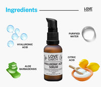 Love Earth Hyaluronic Acid Serum With Organic Aloe Vera & Essential Oils For Moisturised, Nourished & Hydrated Skin 30 ML