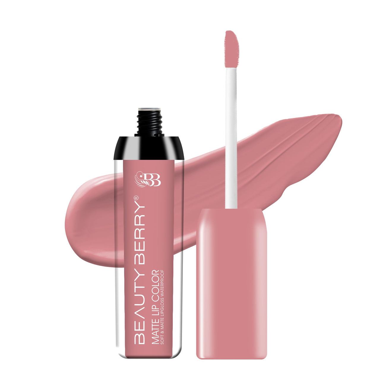 Beauty Berry Soft & Matte Waterproof Lip Color Liquid Lipstick | Rich Pigment, Long Lasting Liquid Lipstick | Non-Transfer Liquid Lipstick for Women Enriched with Vitamin E (12 - Cotton Candy)