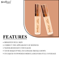 Shryoan Liquid Concealer | Full Coverage | Light Cream Shade | Water-Resistant Formula | Color Correction | Daily Use, Alcohol-Free | 10GM | SH03 | Pack of 1