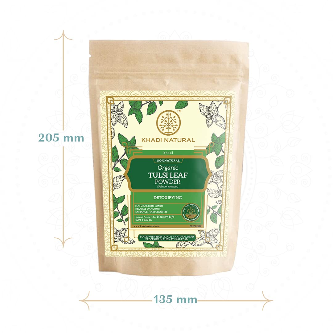 KHADI NATURAL Tulsi Leaf Organic Powder Pack of 2 (2x100gm) 200gm