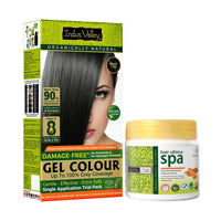 INDUS VALLEY Hair Color Trial Pack | Black With Hair Ultima Spa (175 ml)
