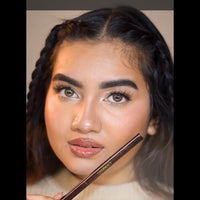 Charmacy Milano Intense Eyebrow Filler (Black) - 0.3 g, Natural Brows, Built in Spoolie Brush, Dual Function, Sweat Resistant, Triangular Pencil Tip, Eyebrow Expert, Vegan, Cruelty Free, Non-Toxic