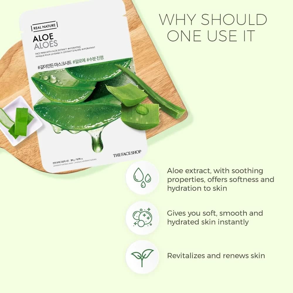 The Face Shop Real Nature Glowing Bride Masksheet Combo (Pack of 5) | Face Mask For Instant Glowing Skin | Korean Face Mask