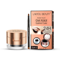 Lakyou Beauty Gel Kajal Eyeliner Cake | 24H Long Lasting | Waterproof | 2-in-1 Formula | Intense Color & Definition