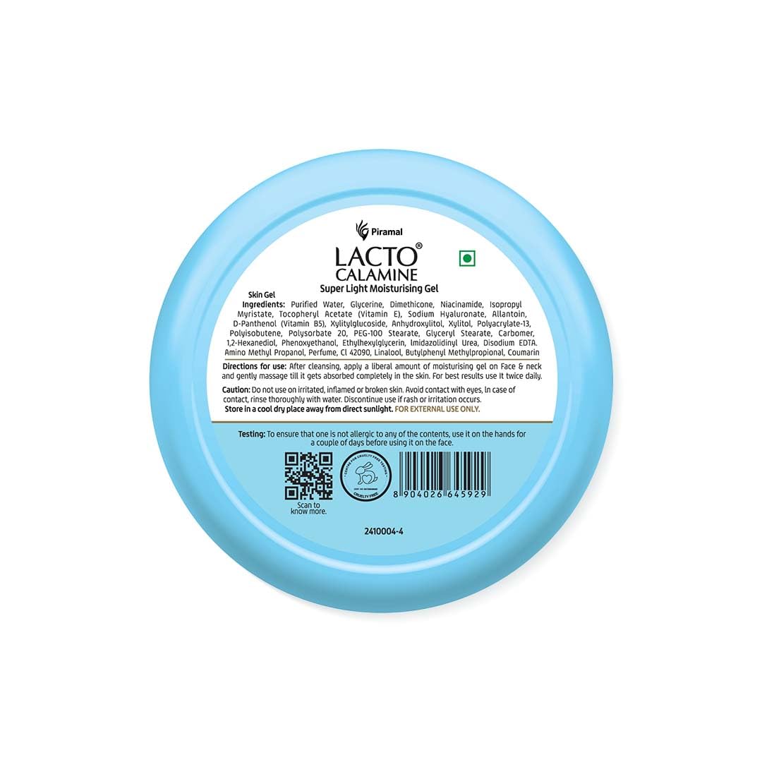 Lacto Calamine Super Light Moisturizer for Face | 150g x 2 | Moisturiser for Oily Skin with Niacinamide, Hyaluronic Acid | Face Moisturizer with 300% Instant Hydration, 90% Stronger Moisture Barrier