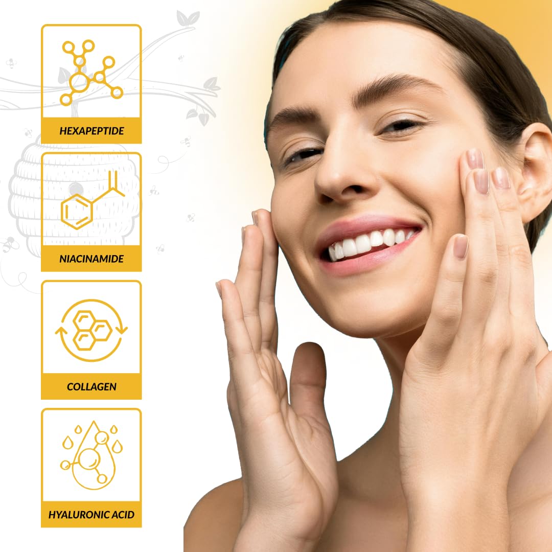 Bee & Beauty Melting Collagen Sheet Mask | Set Of 2 Full Face Pack With Toner | Korean Skincare | 2 Face Pack + Niacinamide & Honey Toner| Ultimate Collagen Booster